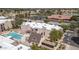 Aerial view of community pool and surrounding area at 1340 N Recker Rd # 131, Mesa, AZ 85205