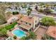 Aerial view of house with pool and backyard at 5544 E Paradise Ln, Scottsdale, AZ 85254