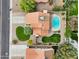 Aerial view of house with pool and manicured lawn at 5544 E Paradise Ln, Scottsdale, AZ 85254