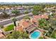 Aerial view of house with pool and backyard at 5544 E Paradise Ln, Scottsdale, AZ 85254