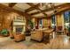 Lobby with wood paneling, fireplace, and comfortable seating at 7175 E Camelback Rd # 504, Scottsdale, AZ 85251