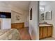 Bathroom with a vanity, large mirror and shower/tub combo at 17200 W Bell Rd # 1218, Surprise, AZ 85374