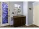 Kitchen with stained glass door and built-in cabinetry at 297 W Seaside Dr, Casa Grande, AZ 85122