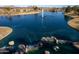 Large lake with a central fountain at 297 W Seaside Dr, Casa Grande, AZ 85122