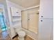 Clean bathroom with tub, shower, and vanity at 303 S Recker Rd # 175, Mesa, AZ 85206