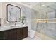 Elegant bathroom with marble shower and modern vanity at 5008 N Ascent Dr, Scottsdale, AZ 85251