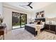 Bedroom with backyard access, plush bedding and designer decor at 5008 N Ascent Dr, Scottsdale, AZ 85251