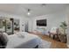 Spacious bedroom featuring hardwood floors, a TV, and ample closet space at 8701 E Highland Ave, Scottsdale, AZ 85251