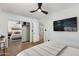 Light and airy bedroom with mirrored closet and ensuite bathroom access at 8701 E Highland Ave, Scottsdale, AZ 85251