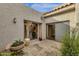 Small patio with potted plants and sliding glass doors at 2626 E Arizona Biltmore Cir # 40, Phoenix, AZ 85016