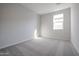Bright bedroom with a window and gray carpet at 39995 W Bravo Dr, Maricopa, AZ 85138