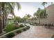 Landscaped backyard with patio and seating area at 4710 N 65Th St, Scottsdale, AZ 85251