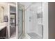 Clean bathroom with a walk-in shower and stylish tile at 7137 E Rancho Vista Dr # 2002, Scottsdale, AZ 85251