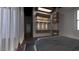 Modern bedroom with wood flooring and custom built-ins at 46 W Palm Ln, Phoenix, AZ 85003