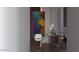 Home office with a large abstract painting and modern desk at 46 W Palm Ln, Phoenix, AZ 85003