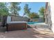 Relaxing hot tub and refreshing pool in backyard oasis at 7439 W Tonopah Dr, Glendale, AZ 85308