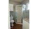 Clean bathroom with a shower/tub combo, vanity, and linen storage at 7750 E Broadway Rd # 776, Mesa, AZ 85208