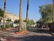 Gated community entrance with palm trees and lush landscaping at 8180 E Shea Blvd # 1037, Scottsdale, AZ 85260