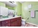 Clean bathroom with updated vanity and shower at 14575 W Mountain View Blvd # 10307, Surprise, AZ 85374