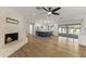 Modern kitchen with white cabinets, large island, and stainless steel appliances at 5402 E Dahlia Dr, Scottsdale, AZ 85254