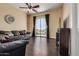 Living area with sliding door leading to balcony and mountain views at 2724 S Falling Star Rd, Gold Canyon, AZ 85118