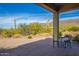 Covered patio with seating and mountain view at 2724 S Falling Star Rd, Gold Canyon, AZ 85118