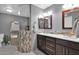 Primary bathroom with double vanity and a walk-in shower at 3401 N Dakota St, Chandler, AZ 85225