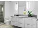 Modern bathroom with floating vanity and walk-in shower at 6862 E Joshua Tree Ln, Paradise Valley, AZ 85253