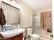 Updated bathroom with a vanity, toilet, and shower at 4937 N Granite Reef Rd, Scottsdale, AZ 85251