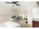 Well-lit bedroom with mirrored closet doors and a double bed at 4937 N Granite Reef Rd, Scottsdale, AZ 85251