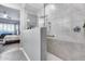 Walk-in shower with glass enclosure and grab bar at 16222 S 180Th Dr, Goodyear, AZ 85338