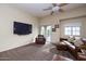 Living room with large TV and comfortable seating at 280 S Evergreen Rd # 1270, Tempe, AZ 85288