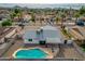 Aerial view of house, showcasing a backyard pool and surrounding neighborhood at 544 E Morrow Dr, Phoenix, AZ 85024