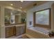 Luxurious bathroom with a large soaking tub and double vanity at 3110 Arroyo Hondo --, Carefree, AZ 85377