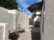 Private patio with seating for two and a small table at 7331 E Valley Vista Dr, Scottsdale, AZ 85250