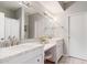 Bathroom boasts double sinks and marble countertops at 7710 E Gainey Ranch Rd # 157, Scottsdale, AZ 85258