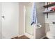Clean bathroom with shower, toilet and shelving at 3104 E Broadway Rd # 22, Mesa, AZ 85204