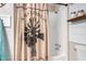 Bathroom with shower/tub combo and rustic-style shower curtain at 3104 E Broadway Rd # 22, Mesa, AZ 85204