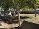 Large backyard with trees and fire pit area at 2045 W Orange Dr, Phoenix, AZ 85015