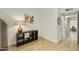 Clean hallway with light flooring and built-in shelving at 4901 E Kelton Ln # 1006, Scottsdale, AZ 85254