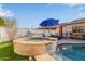 Relaxing spa with tiled surround, adjacent to the refreshing pool at 5038 W Echo Ln, Glendale, AZ 85302