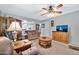 Living room featuring a brown couch and wooden coffee table at 10205 W Royal Oak Rd, Sun City, AZ 85351