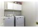 Laundry room with washer, dryer and overhead cabinets at 1563 E Peregrine Trl, Casa Grande, AZ 85122