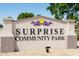 Surprise Community Park entrance sign at 15664 W Mercer Ln, Surprise, AZ 85379