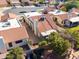 Aerial view showcasing the home's backyard and patio area at 1386 N Bullmoose Ct, Chandler, AZ 85224