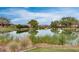 Serene community lake with walking paths and landscaping at 17957 W Fairview St, Goodyear, AZ 85338