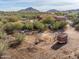 Aerial view of property showing home and animal pens at 44821 N 12Th St, New River, AZ 85087