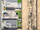 Aerial view showcasing the home's backyard and surrounding neighborhood at 2860 N Riverdale Ln, Casa Grande, AZ 85122