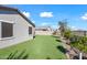 Artificial turf backyard, part of house and trees at 2860 N Riverdale Ln, Casa Grande, AZ 85122