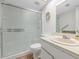 Simple bathroom with shower/tub combo and updated vanity at 4736 W Marconi Ave, Glendale, AZ 85306